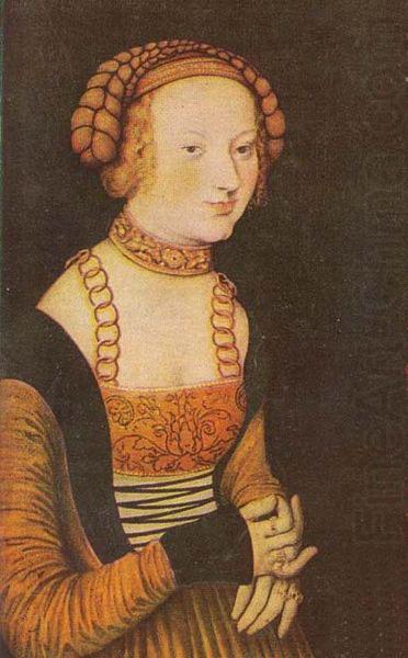 Lucas Cranach The Princesses Sibylla, Emilia and Sidonia of Saxony (Detail of portrait of Sidonia china oil painting image